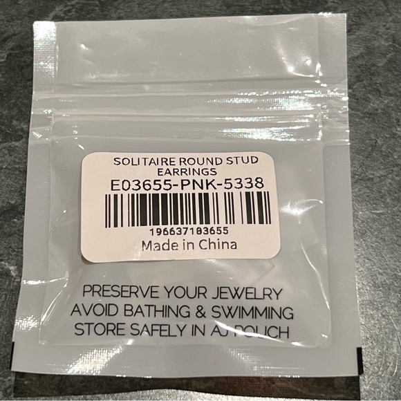 Adina Eden Jewels Earrings Solitaire Round Stud Pink CZ Stones Post Back NWT - Picture 2 of 7